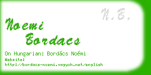noemi bordacs business card