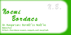 noemi bordacs business card